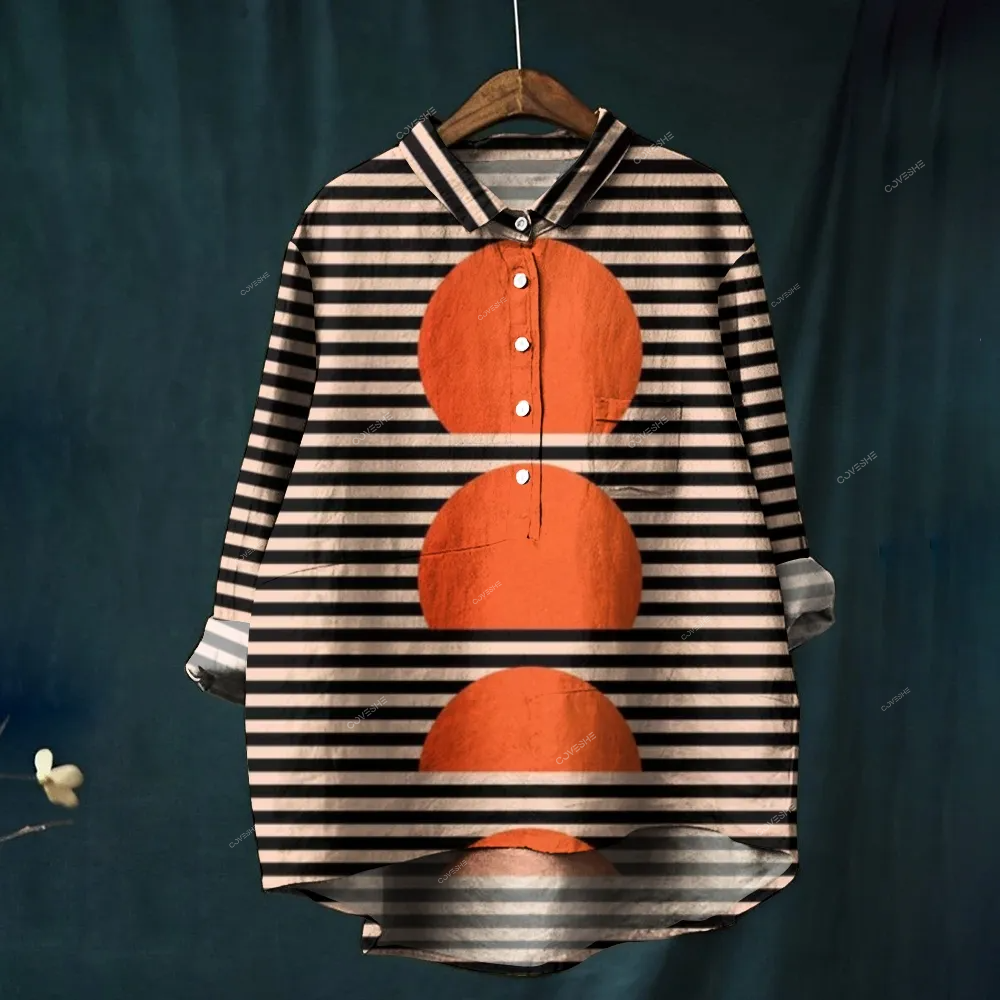 Women's Stripe Printed Casual Shirt