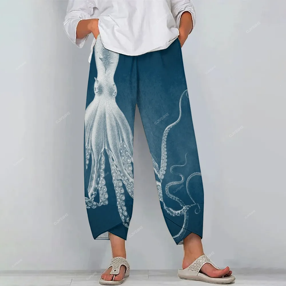 Women's Casual Octopus Printed Pants