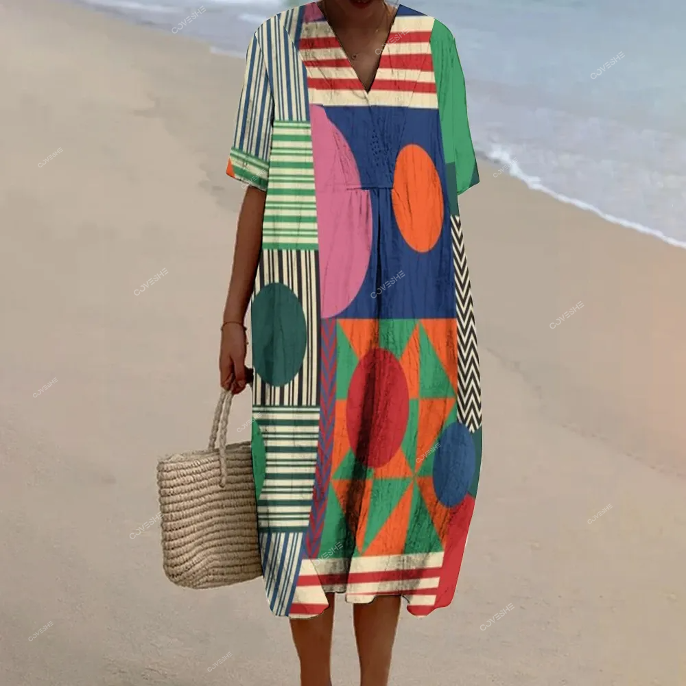 Women's Abstract Printed Flowy Dress