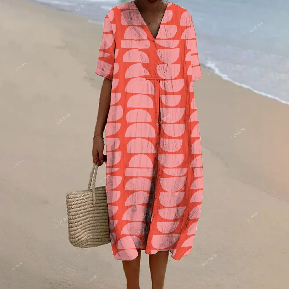 Women's Geometry Printed Flowy Dress