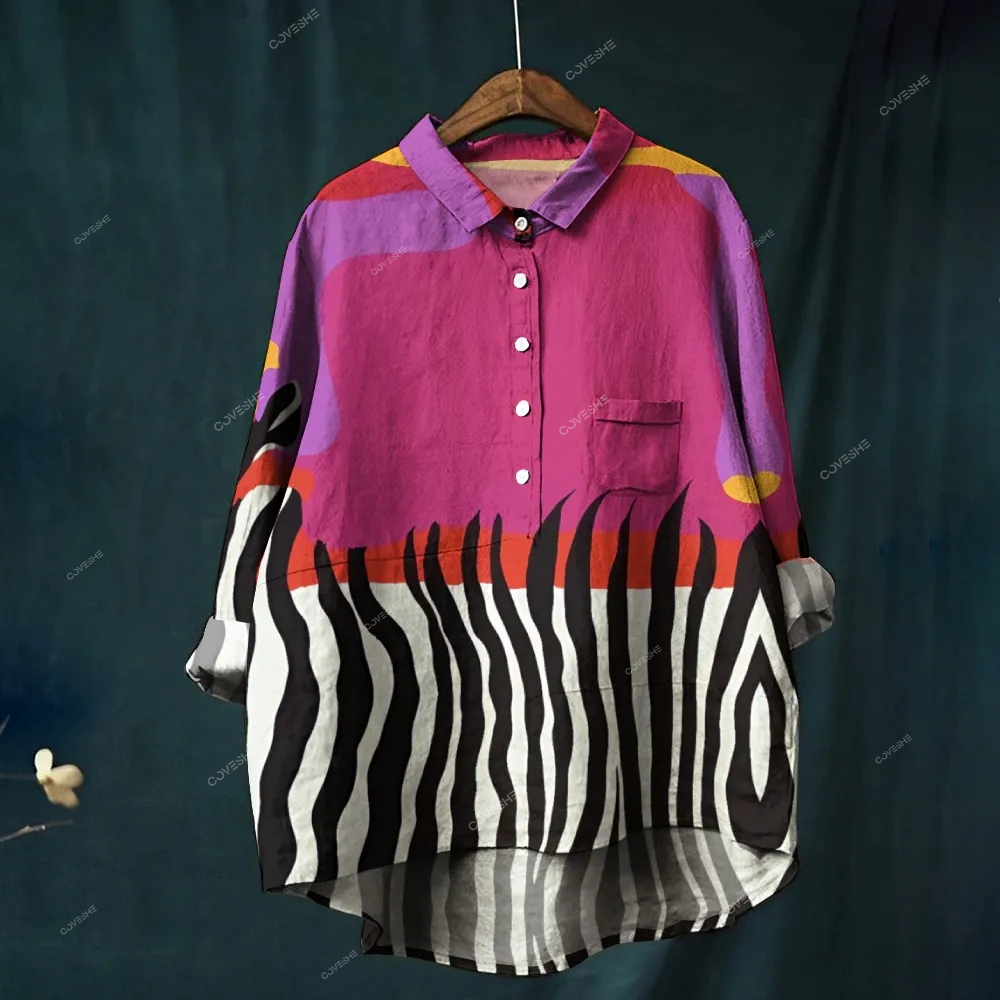 Women's Color Block Printed Casual Shirt