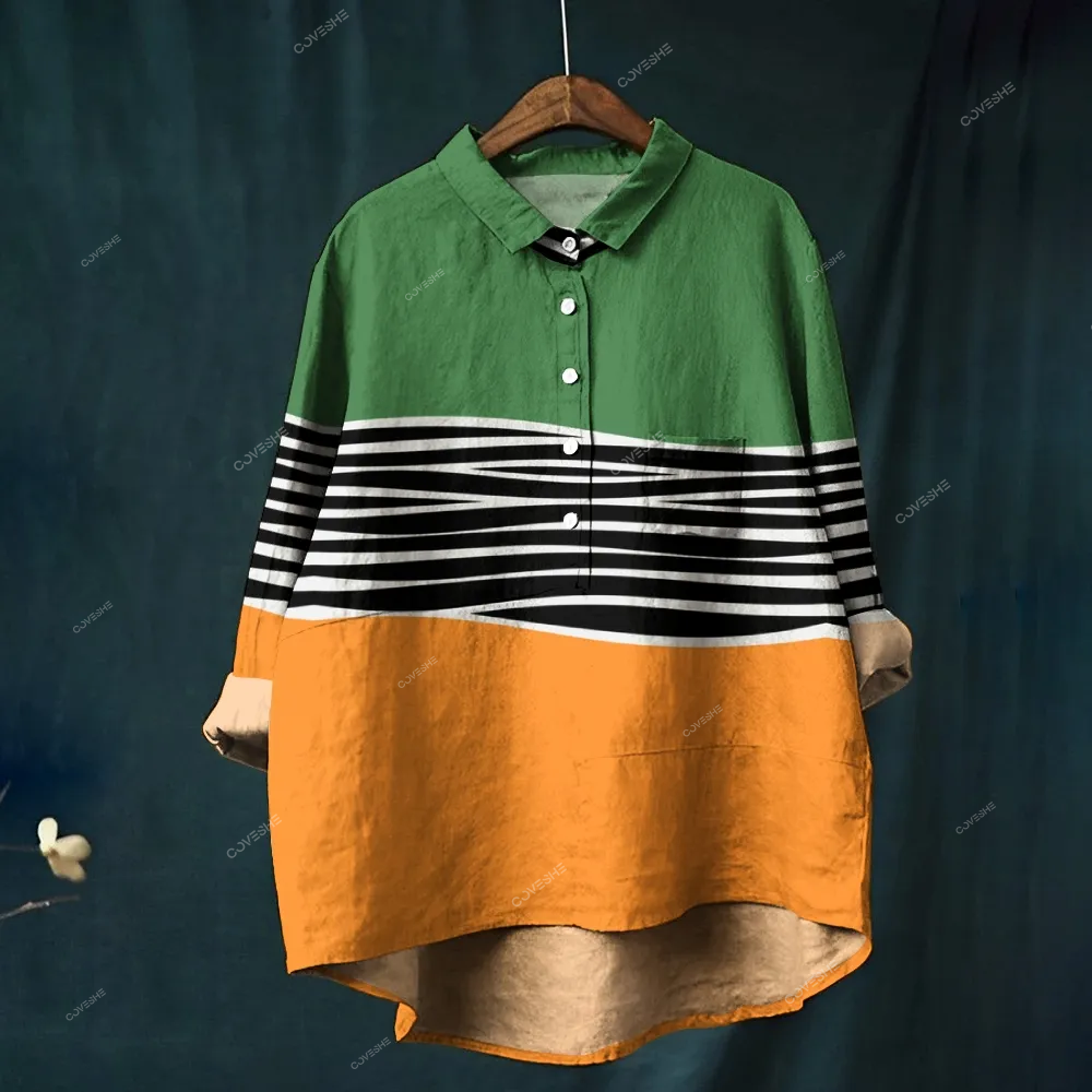 Women's Color Block Printed Casual Shirt