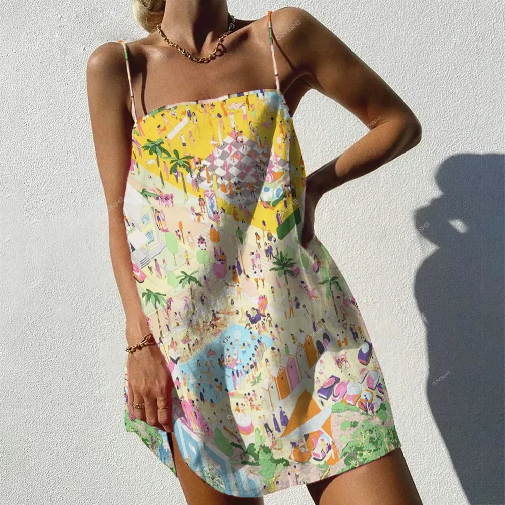 Holiday Beach Printed Sling Dress
