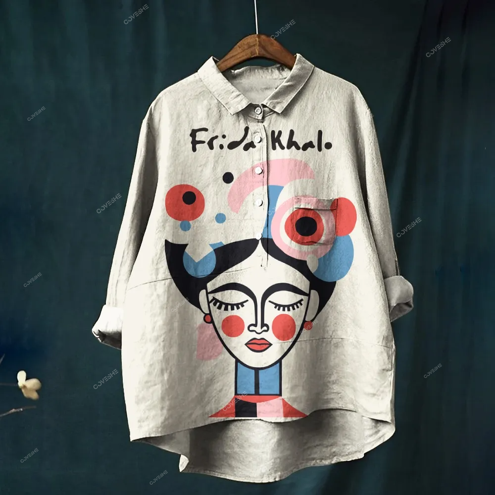 Women's Polka Dot Girl Printed Casual Shirt