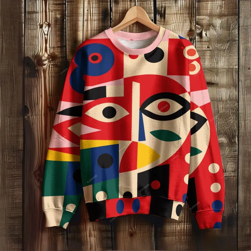 Women's Casual Abstract Art Eyes Printed Jumpsuit