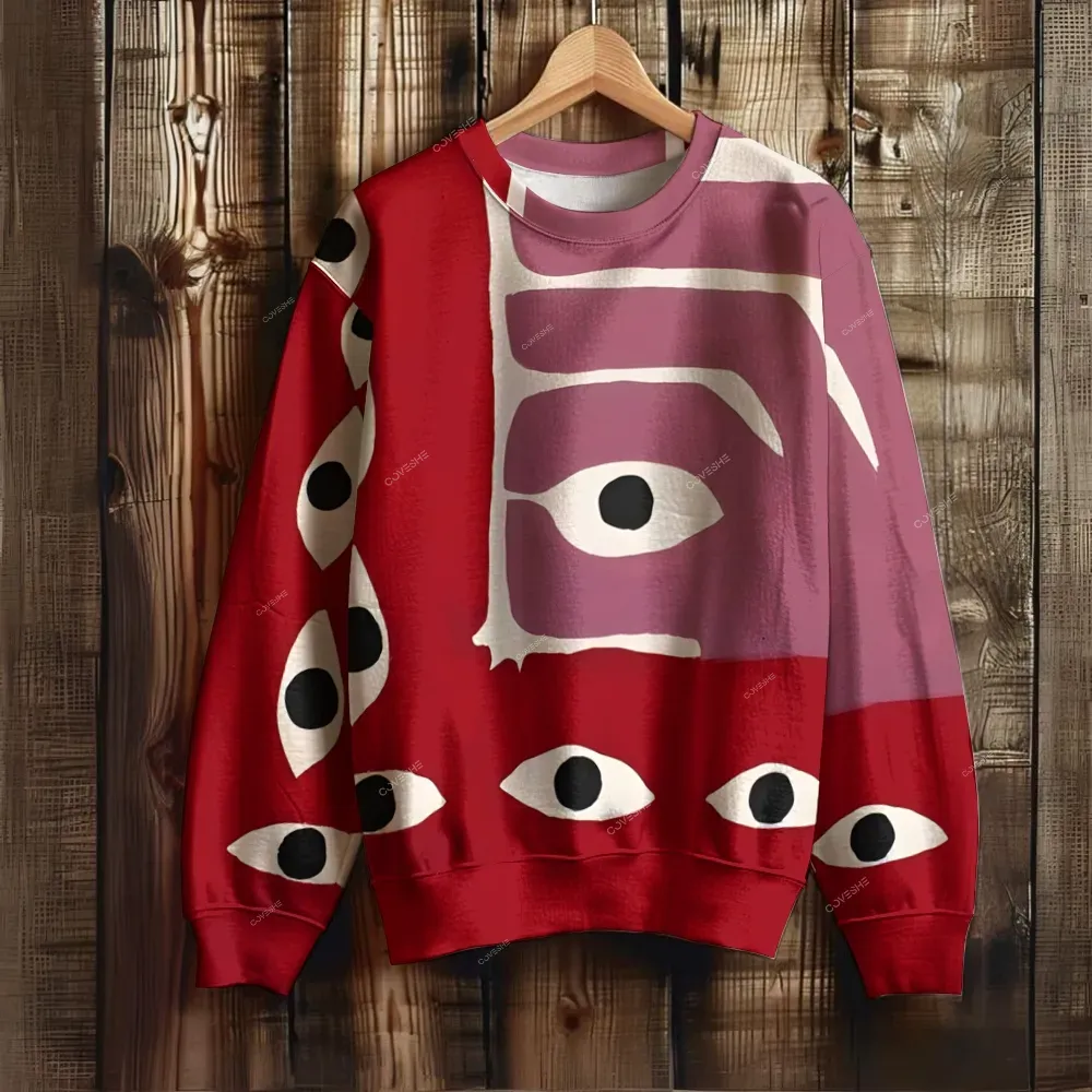 Women's Abstract Art Eyes Printed Casual Shirt