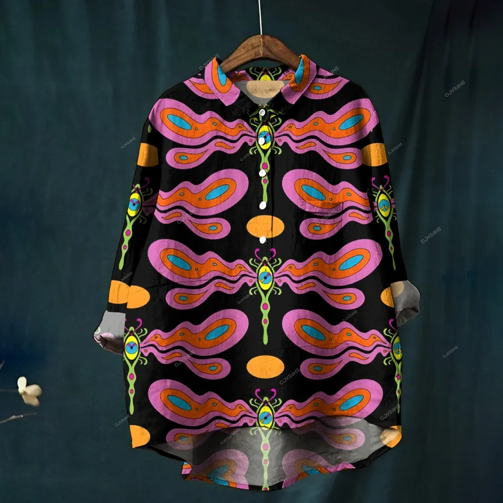 Women's Art Butterfly Printed Casual Shirt