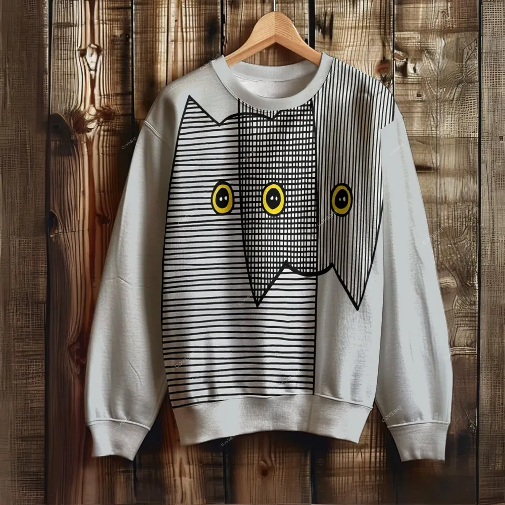Unisex Cat Printed Sweatshirt