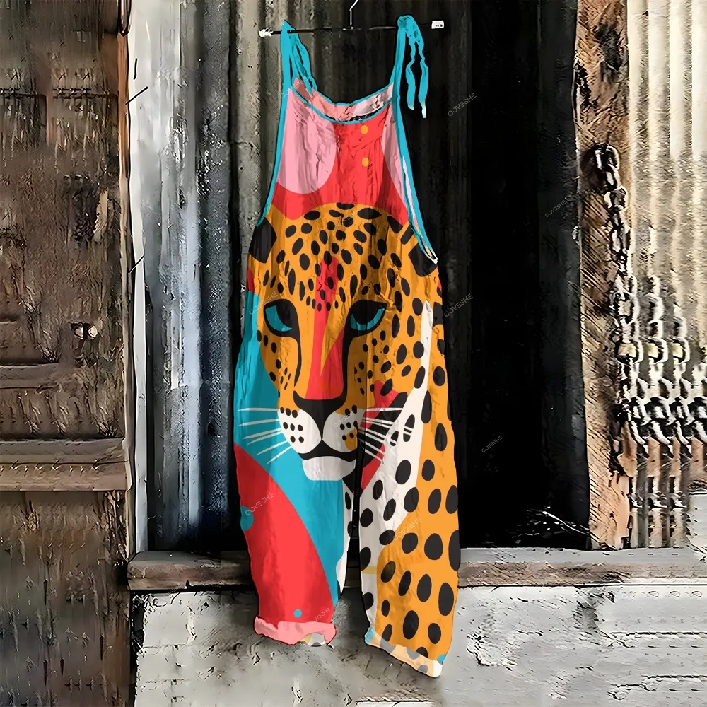 Women's Casual Leopard Printed Jumpsuit