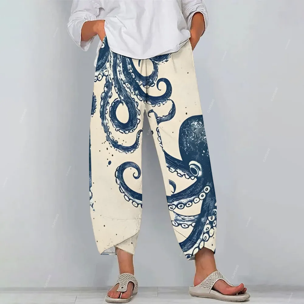 Women's Casual Octopus Printed Pants