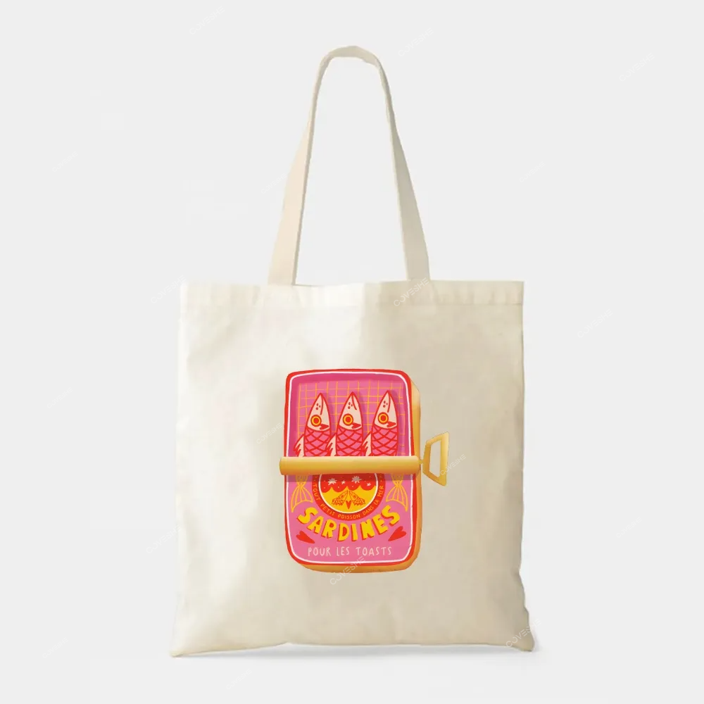 Sardines Canned Fun Printed Tote Bag