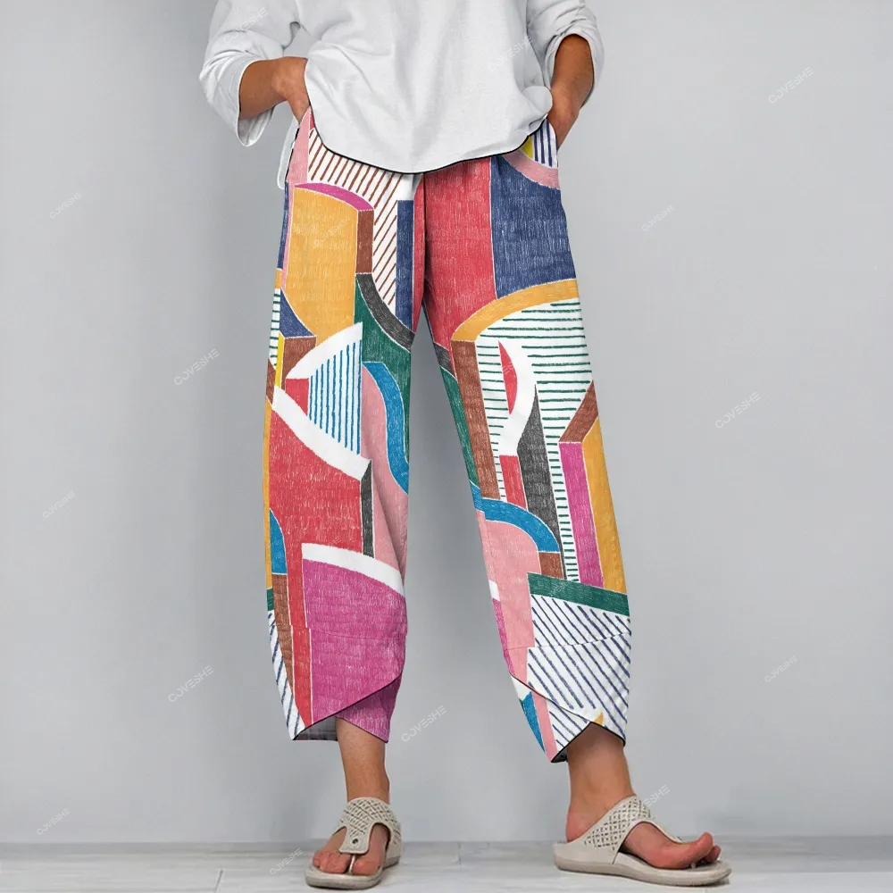 Women's Casual Colorful Geometric Printed Pants