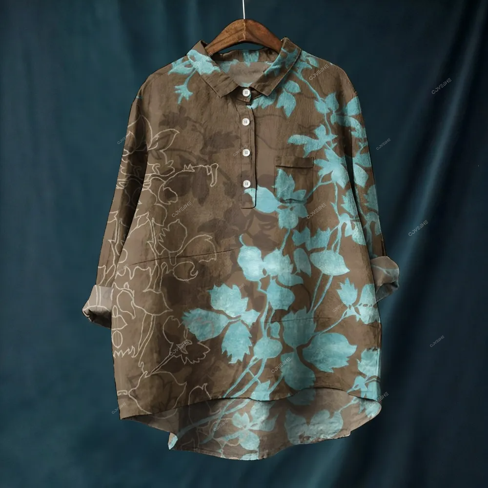 Women's Vintage Printed Casual Long Sleeve Shirt