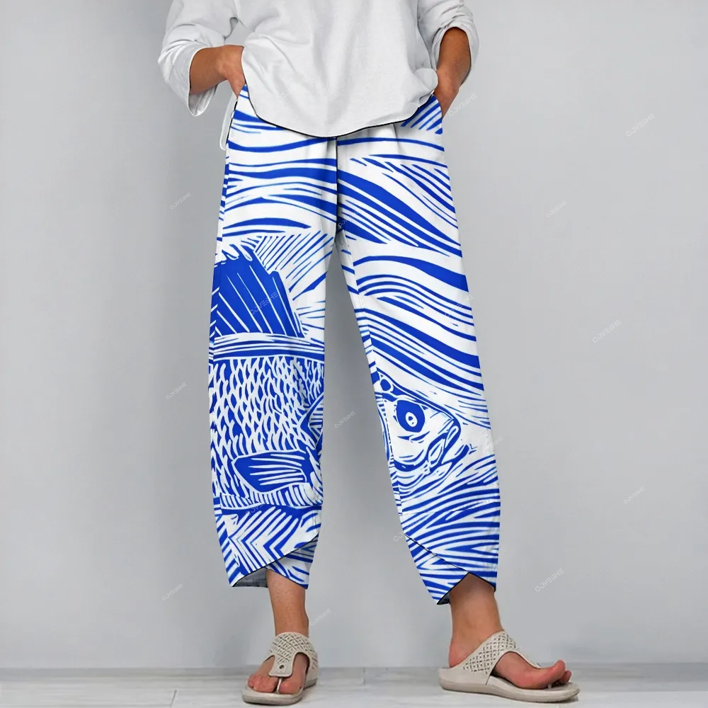 Women's Casual Vintage Fish Printed Pants
