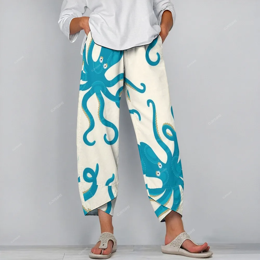 Women's Casual Octopus Printed Pants