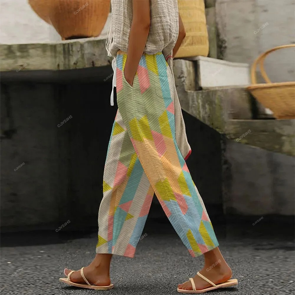 Women's Geometry Design Printed Trousers