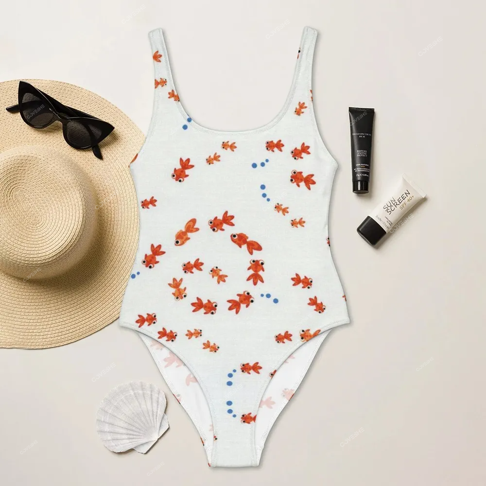 Little Goldfish Printed One Piece Swimsuit