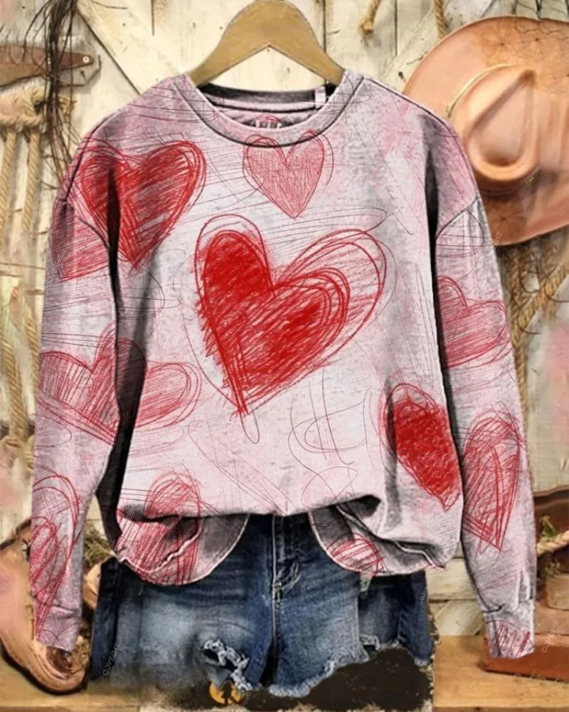 Valentine's Day Casual  Sweatshirt
