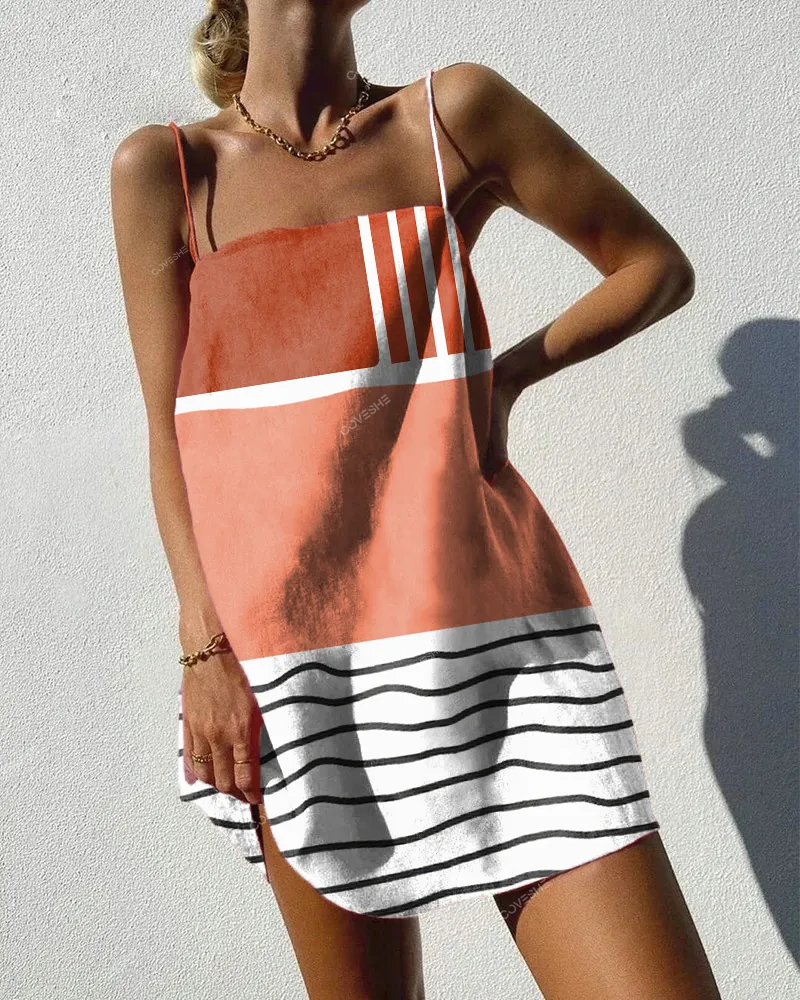 Women's Stripe Print Mini Dress