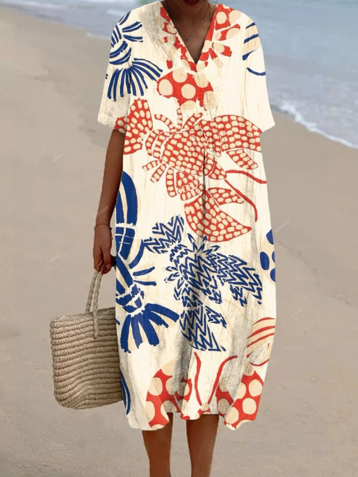 Women's Vintage  Art Print Casual Dress