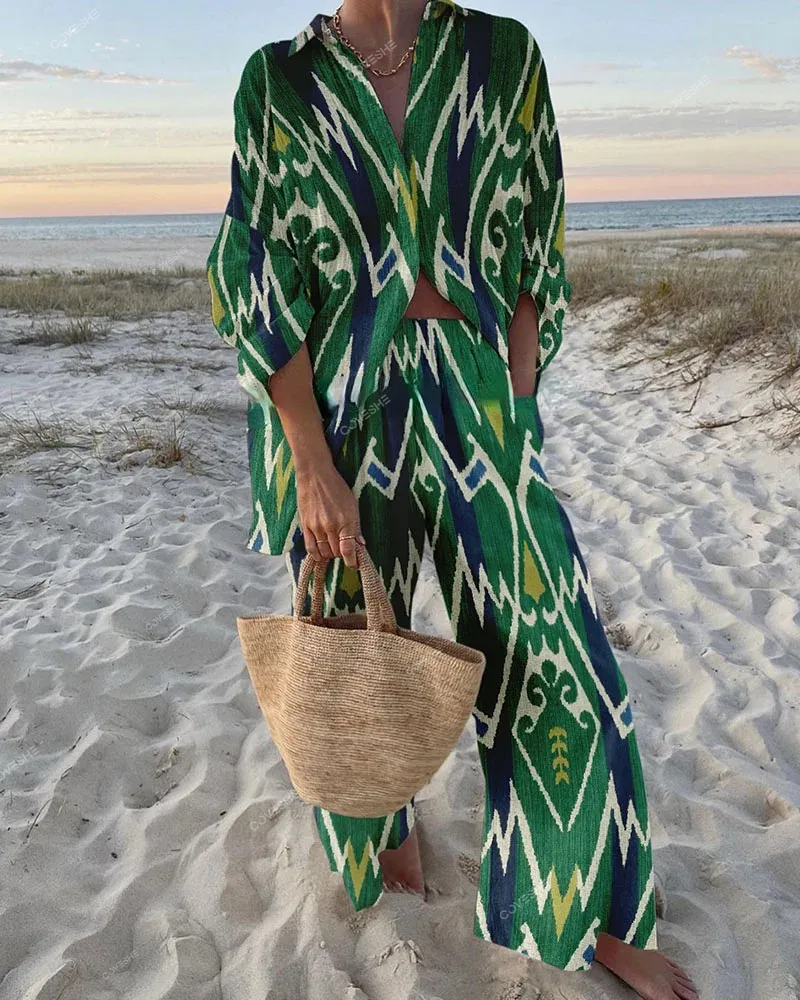 Irregular Textured Casual Two-piece Set