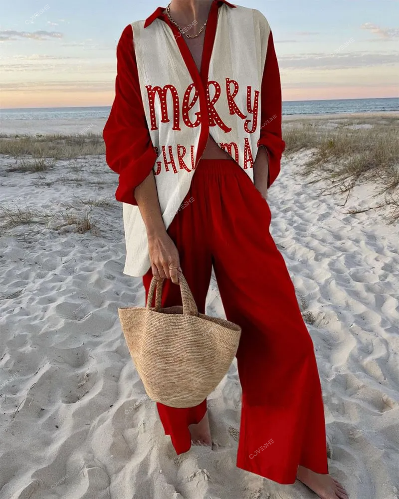 English Alphabet Print Two-Piece Set