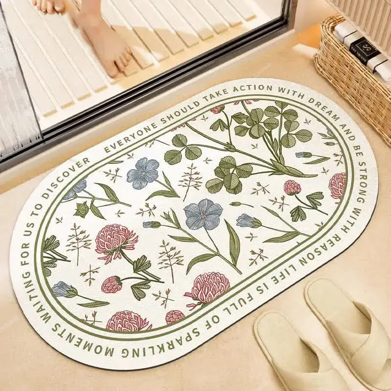 Anti-slip Refresh Floral Bath Mat