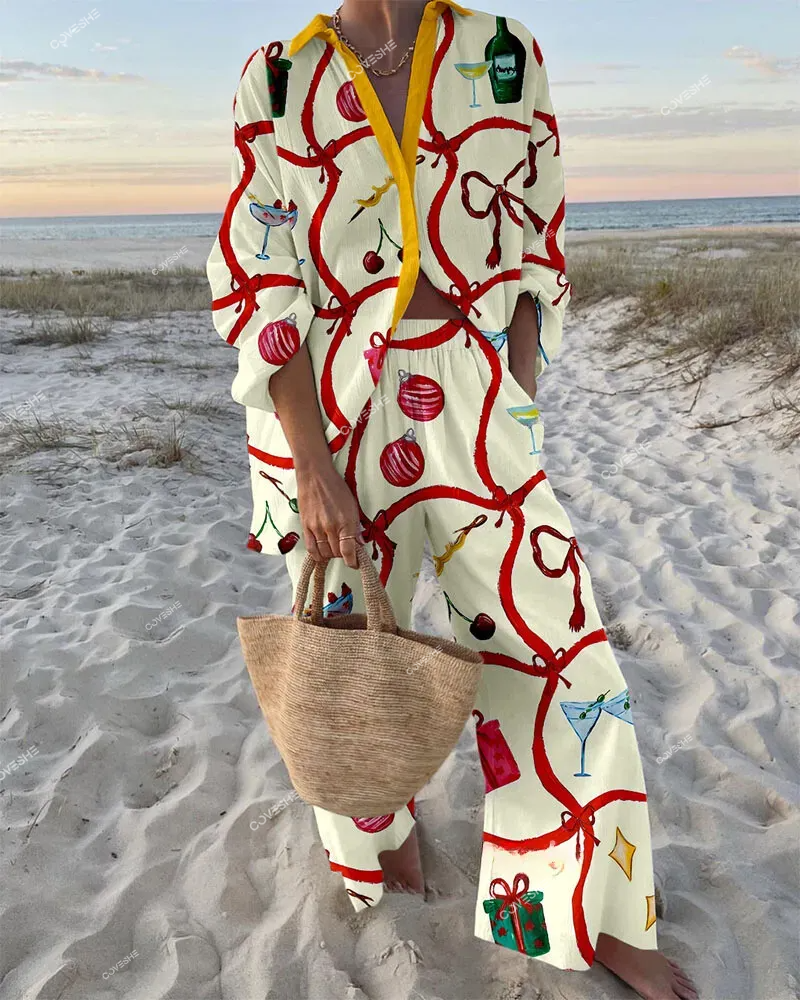 Holiday Gift Print Two-Piece Set