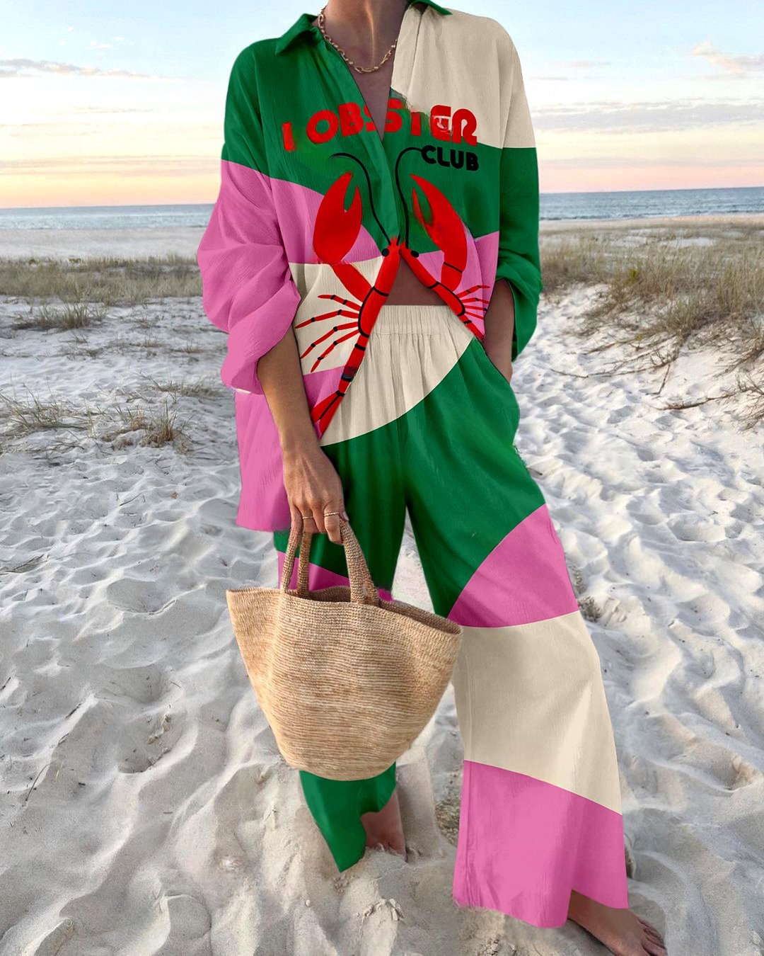 Lobster Club Printed Shirt Set