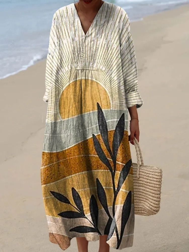 Women's Abstract Pattern Art Print Dress