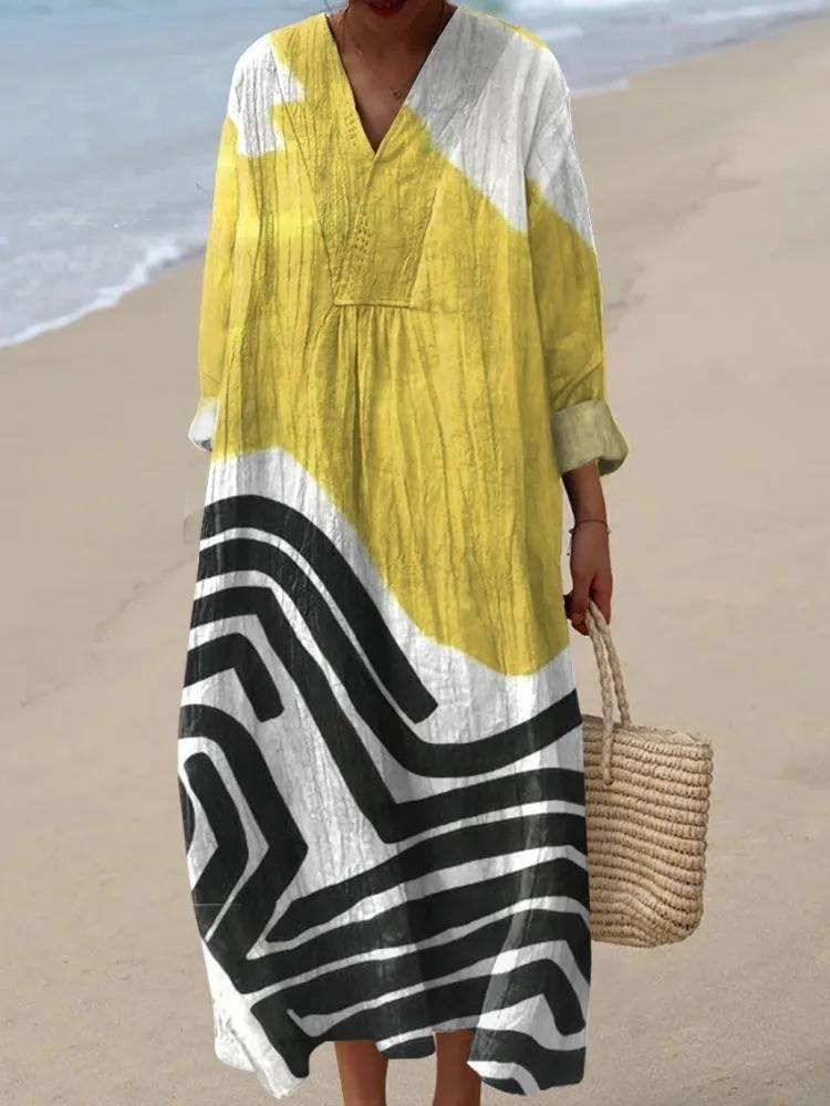 Women's Modern Abstract  Art Print Casual Dress