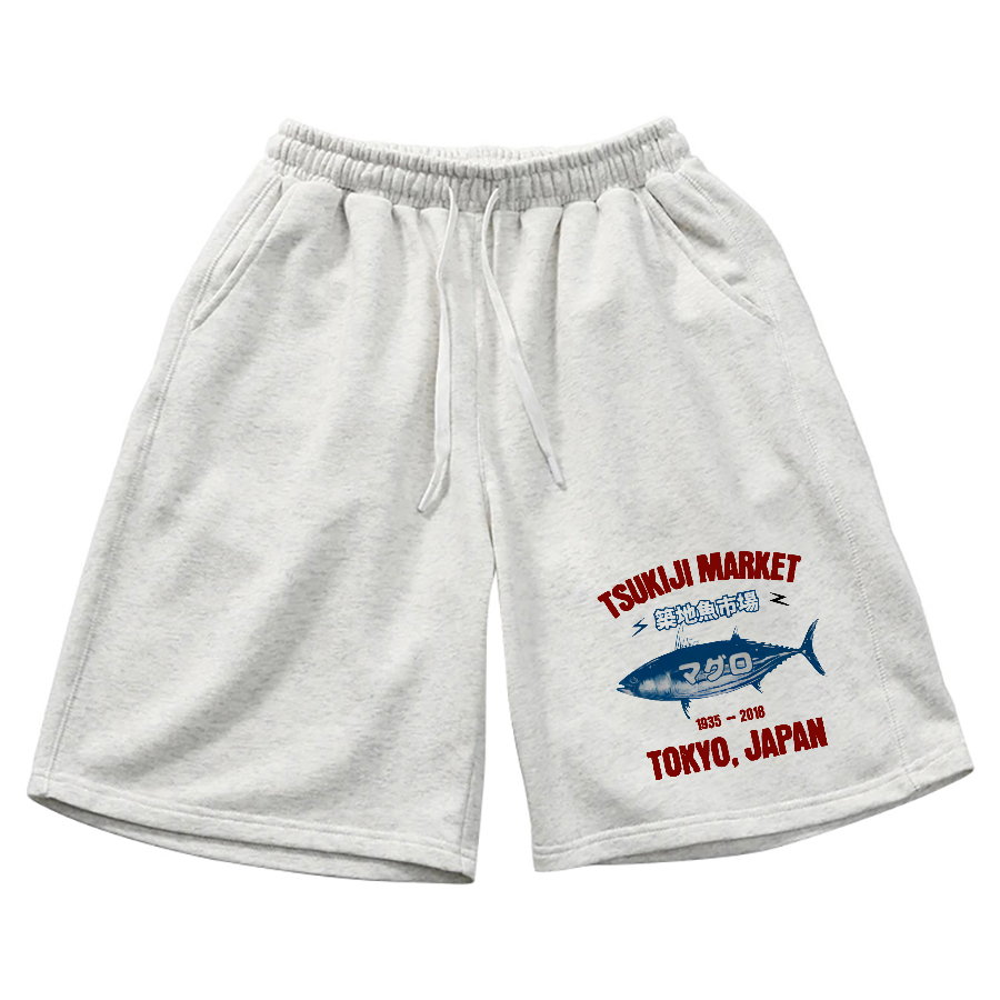 Tsukiji Fish Market  Cotton Casual Shorts