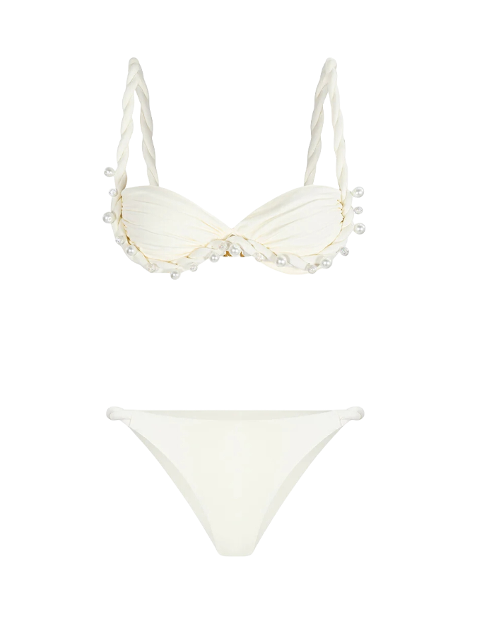 Solid Bikini Set and Sarong Swimwear