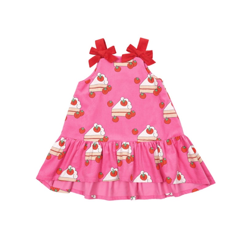 Iris kids IKD082201-IKS081901 Mini bows dress/ strawberry cake hoodie