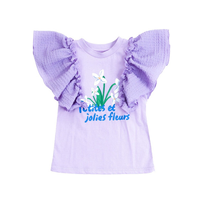 Iris kids 23 SS IKS071-IKP071-IKH071 Violet Lily yellow purple blouse-pant-hair band