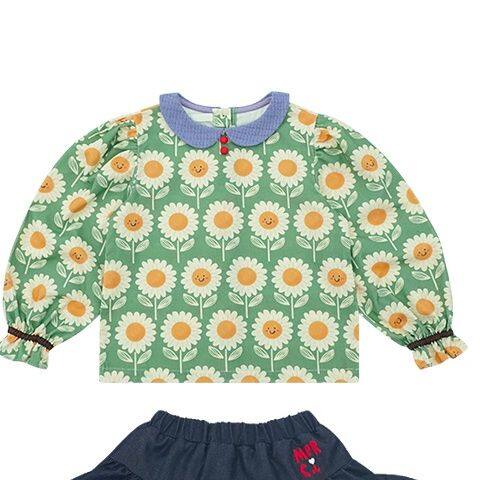 Iris kids IKS080202-IKK080202 autumn Daisy set shirt-skirt