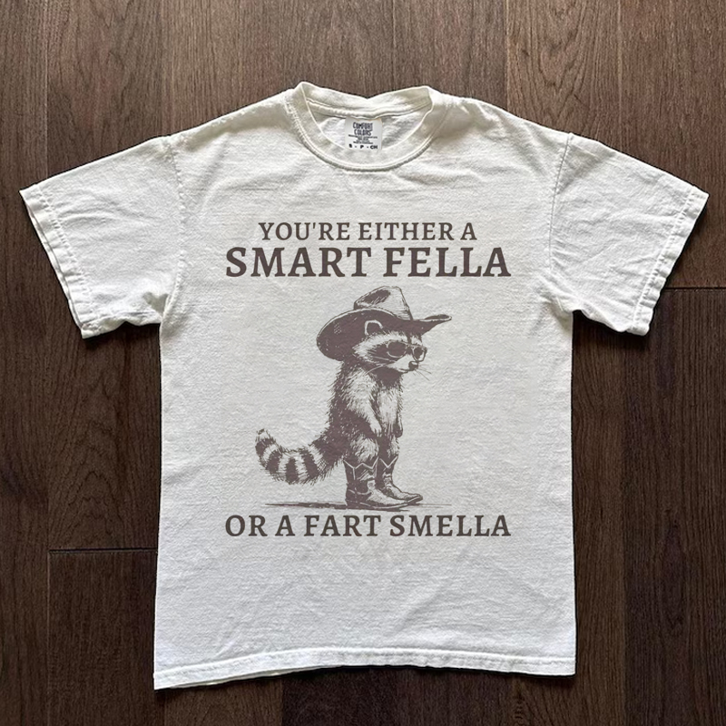 Retro Smart Fella Raccoon 90s T-shirt