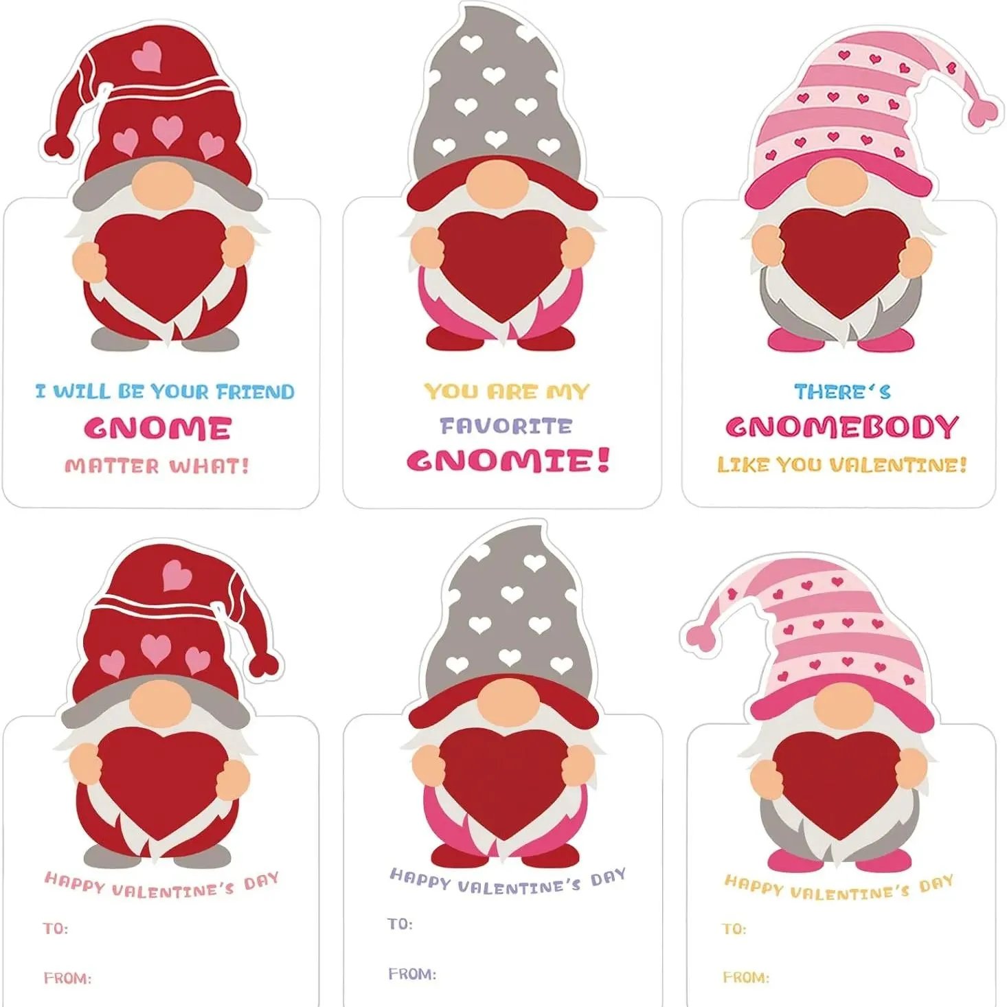 🔥2025 New Year Sale 49% OFF - 24 Pack Gnomes Heart Erasers Valentine Card