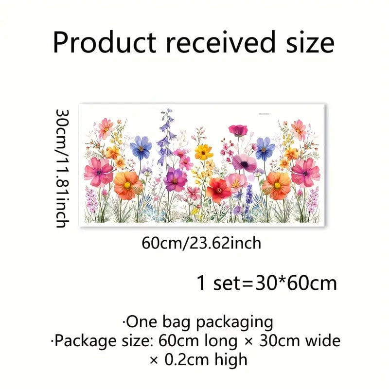 colorful floral plant wall decals reusable self window and corner stickers for living room bedroom bathroom line decor 3