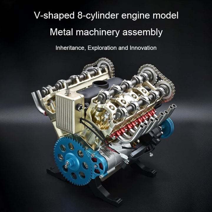🔥Final Hot Sale-49% OFF🔥 8-Cylinder Full Metal Car Engine Model（3-Year Warranty）