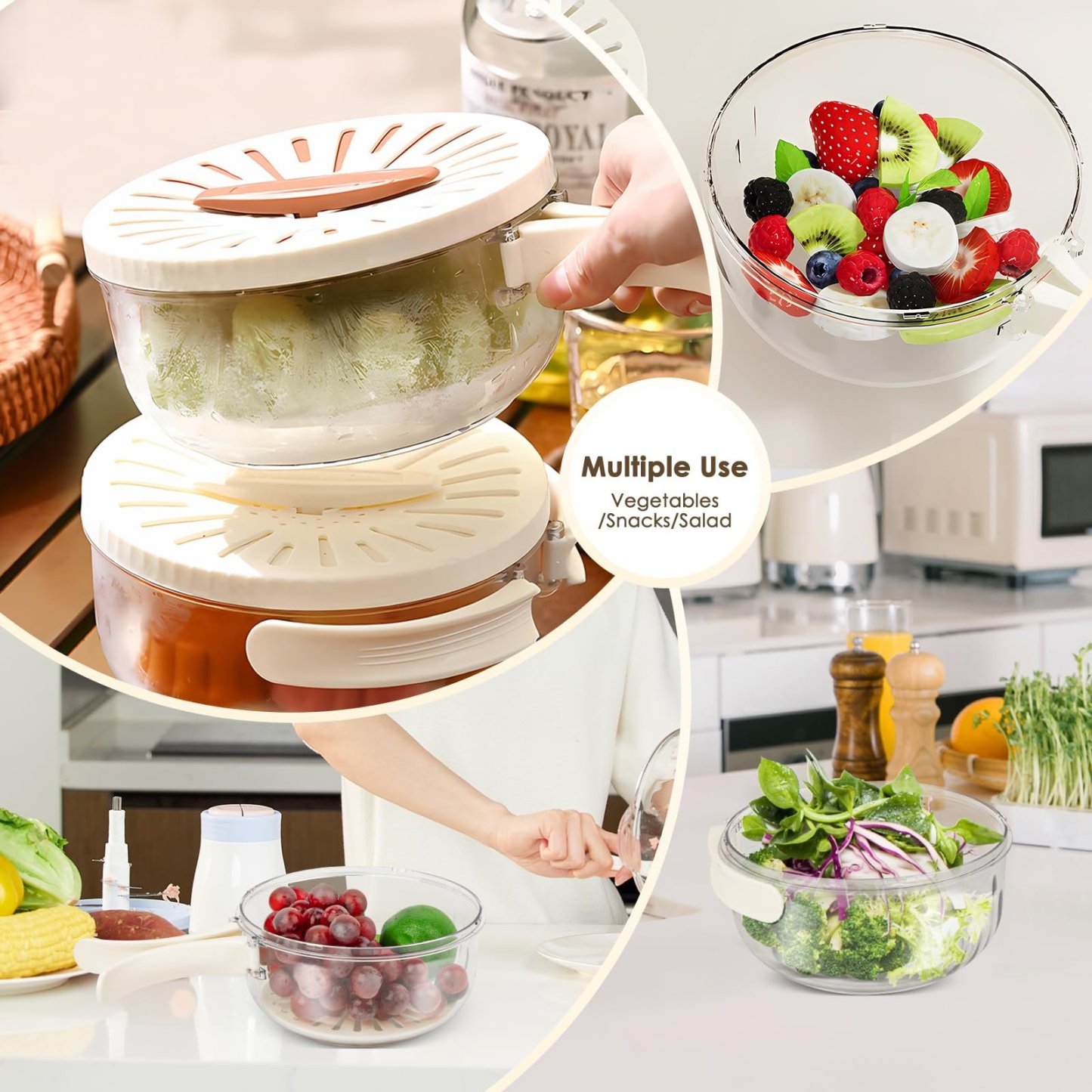 🎁2025 Hot Sale Now — 3 in 1 Kitchen Colanders Bowl