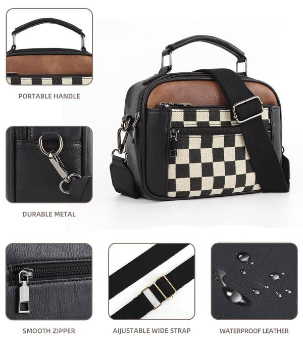 🔥Hot Sale Now 49% OFF - Checkerboard Pattern Colorblock Crossbody Bag
