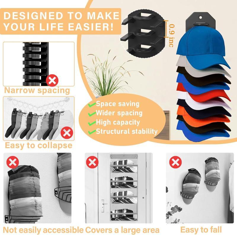 🔥Final Hot Sale-49% OFF🔥 Baseball Cap Organizer, Wall Hat Rack, Hat Storage Display Holder