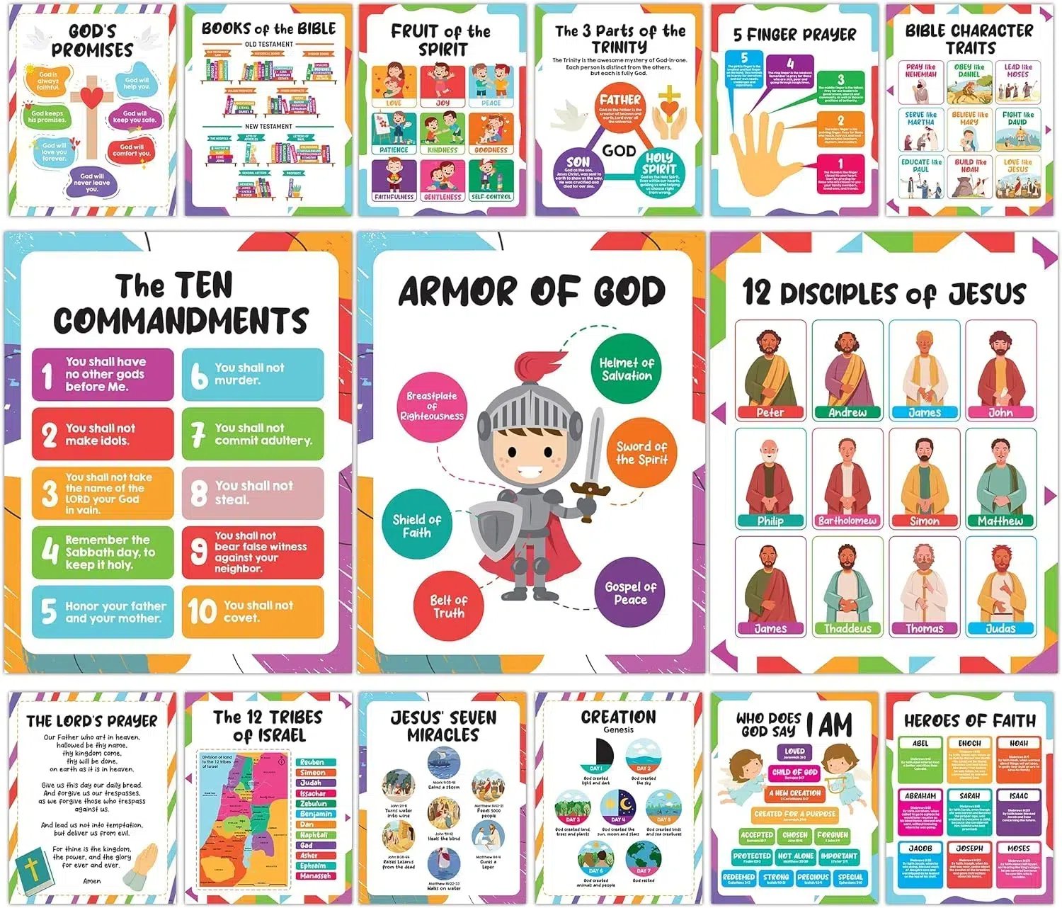 Christian Posters for Kids - 9/15 Posters Included