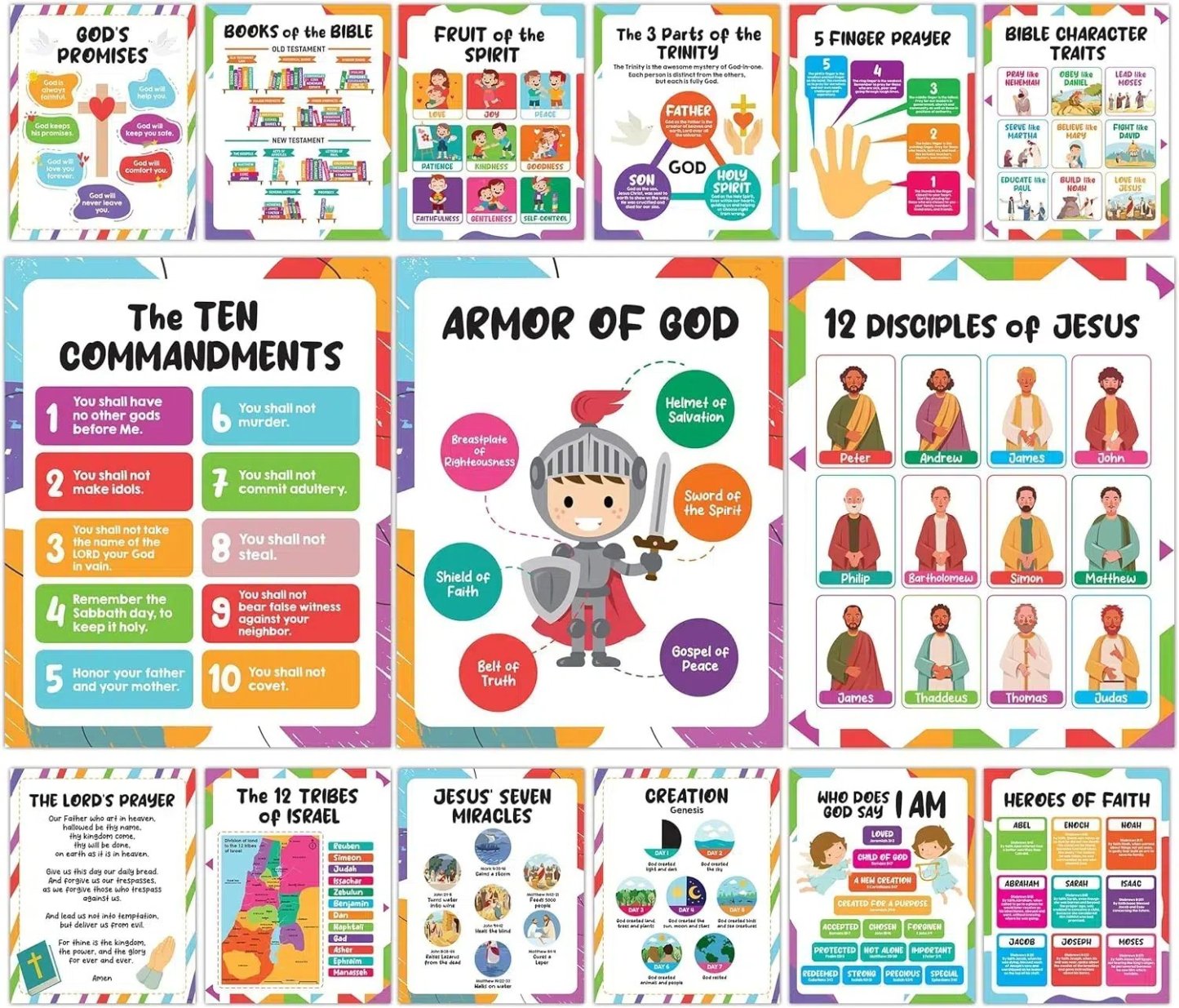 Christian Posters for Kids - 9/15 Posters Included