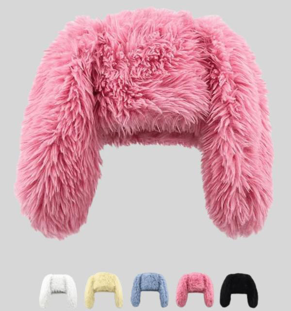 Cute Rabbit Ear Design Bucket Hat, Casual Sof