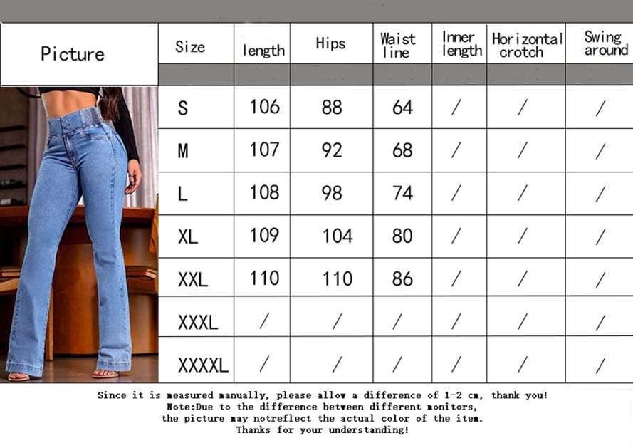 Women's Butt Lifting Bootcut Jeans High Waisted Wide Leg Baggy Jean