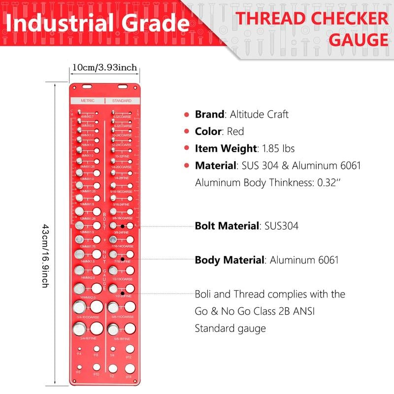 🔥2025 Hot Sale 49% OFF - 34-hole Thread Checker, Nut and Bolt Thread Checker