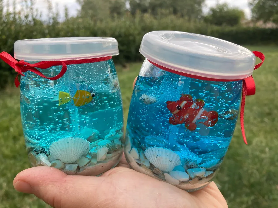 Gel Candle, Ocean Candle, Glass Fish Figure Inside Candle,All Season Decoration