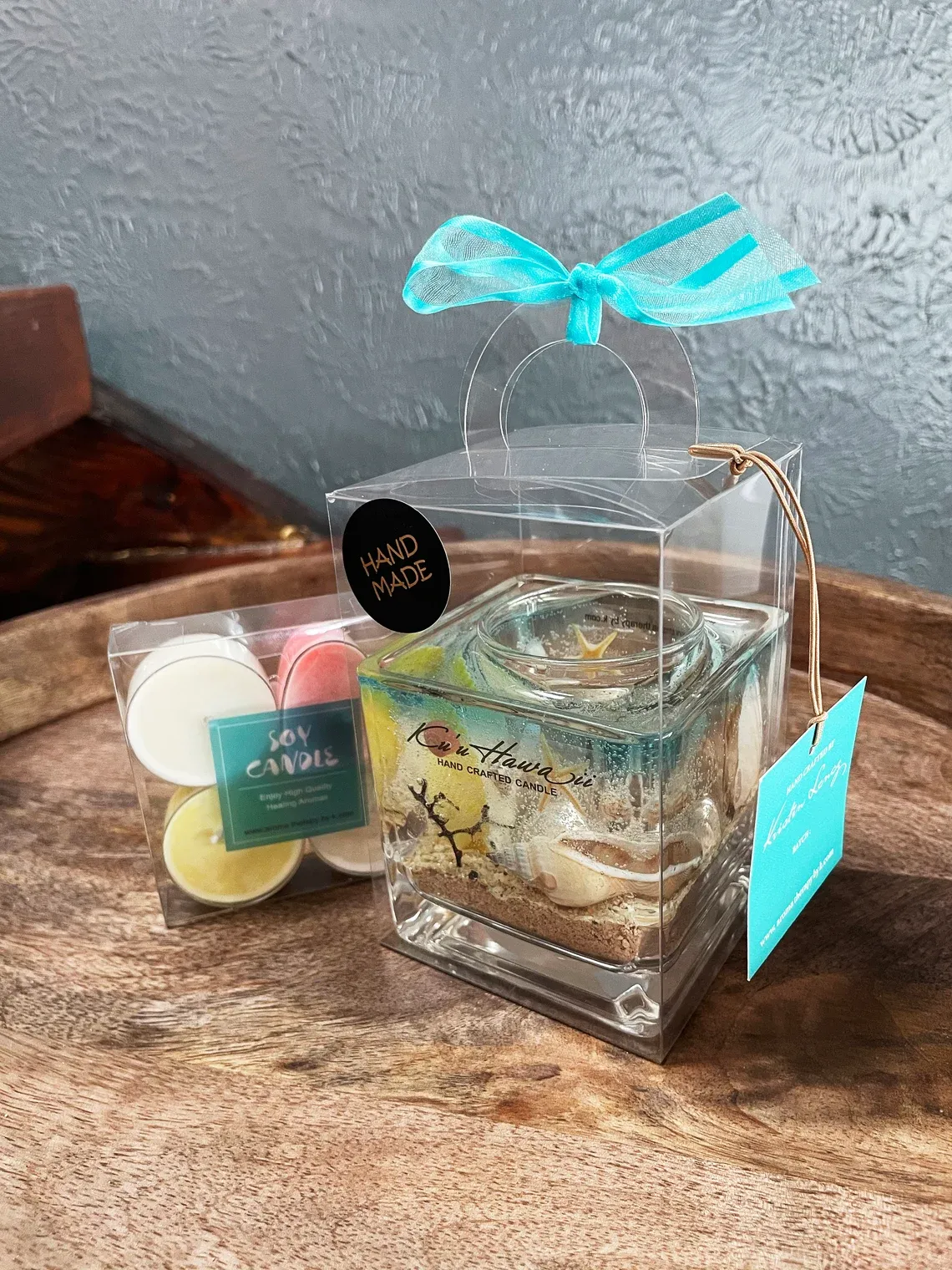 Aquarium Ocean Candle Gift Set Forever Holder + 3oz Gel Refill